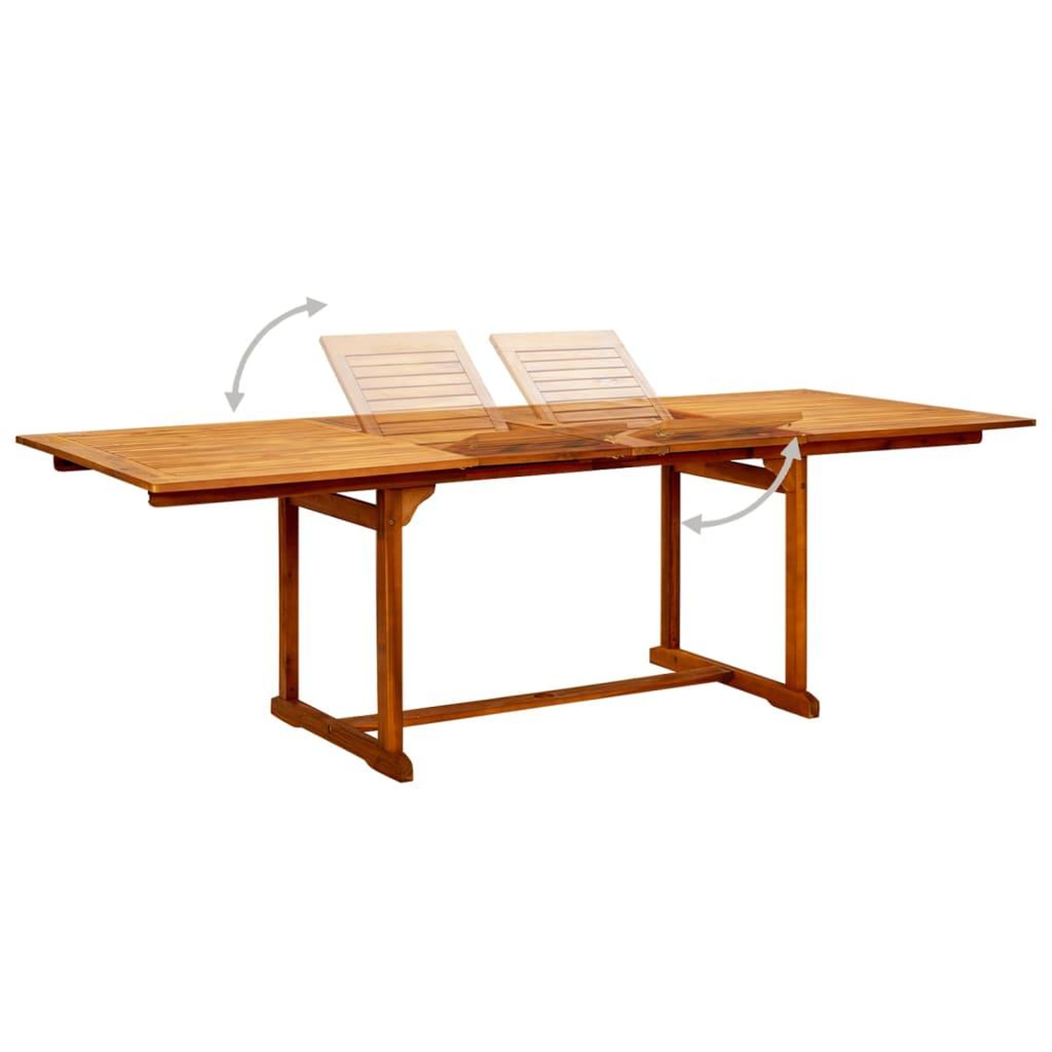 Voir la diapositive 5 : VIDAXL Ensemble a manger de jardin 9 pcs Bois d'acacia massif 160-240 cm