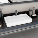 VIDAXL Lavabo 80x46x11 cm Fonte minerale/marbre Blanc