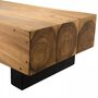 MACABANE SUZY - Table basse poutres 120x60cm bois Suar pieds noirs
