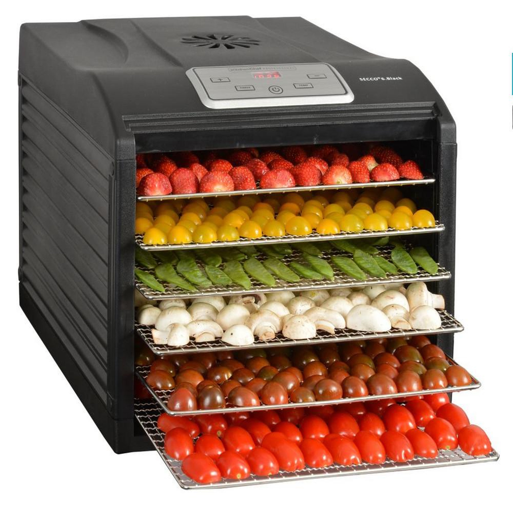 Kitchen chef Déshydrateur fruits et légumes 6 plateaux 500w - secco 6 black