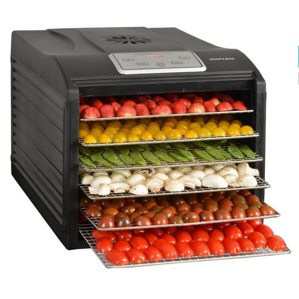 Kitchen chef Déshydrateur fruits et légumes 6 plateaux 500w - secco 6 black
