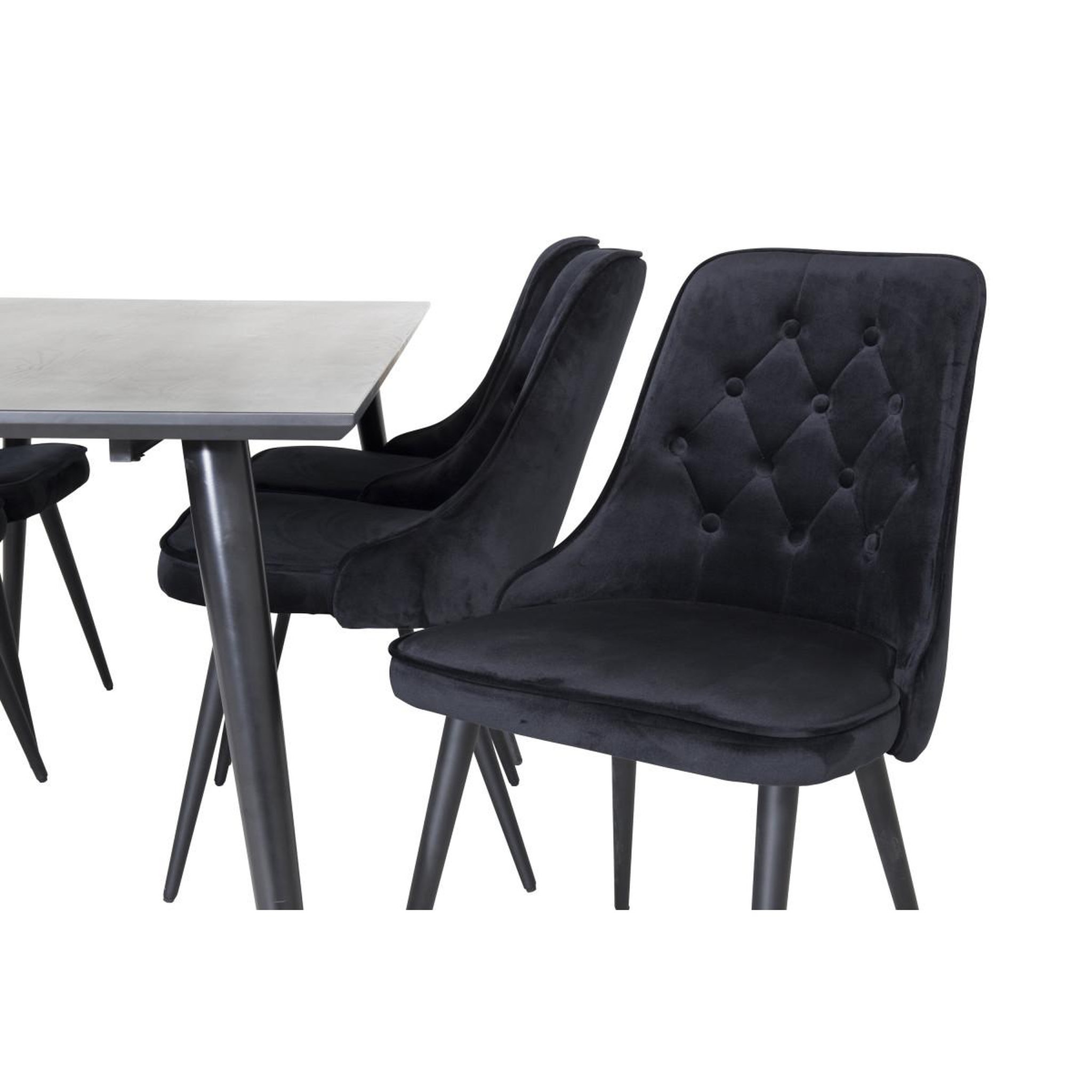 Voir la diapositive 4 : Paris Prix Ensemble table à manger & 6 chaises  dipp & deluxe  180cm noir