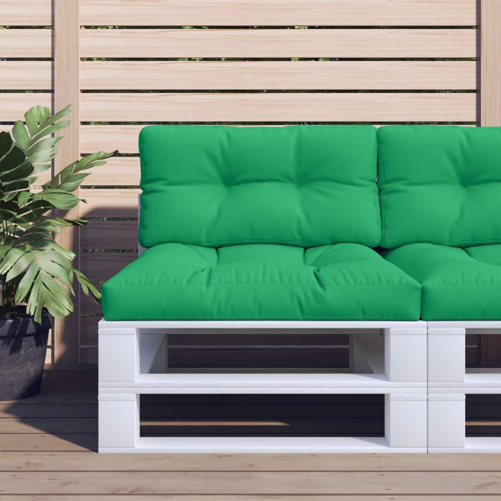 VIDAXL Coussins de palette lot de 2 vert tissu