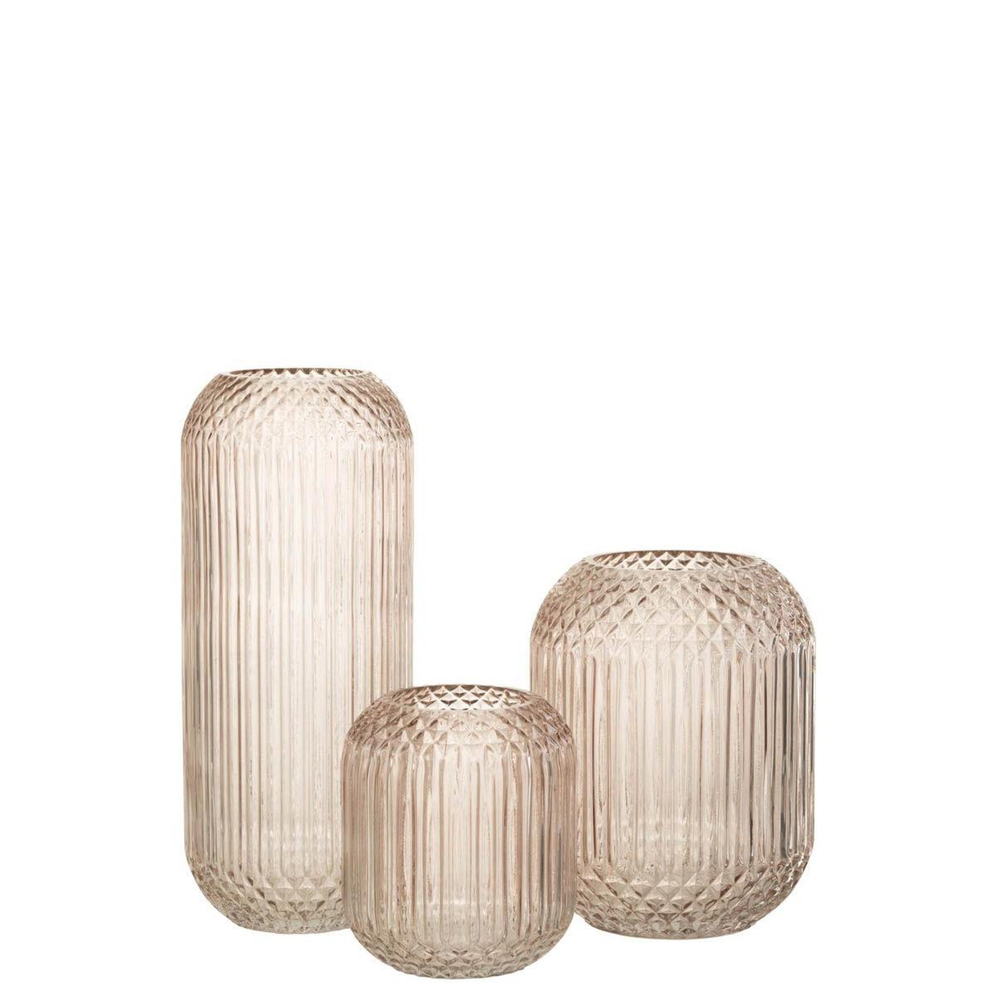 Voir la diapositive 2 : J-LINE Vase design en verre  yuan  36cm rose