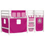 Voir la diapositive 3 : VIDAXL Lit mezzanine enfants avec rideaux sans matelas rose 90x190 cm