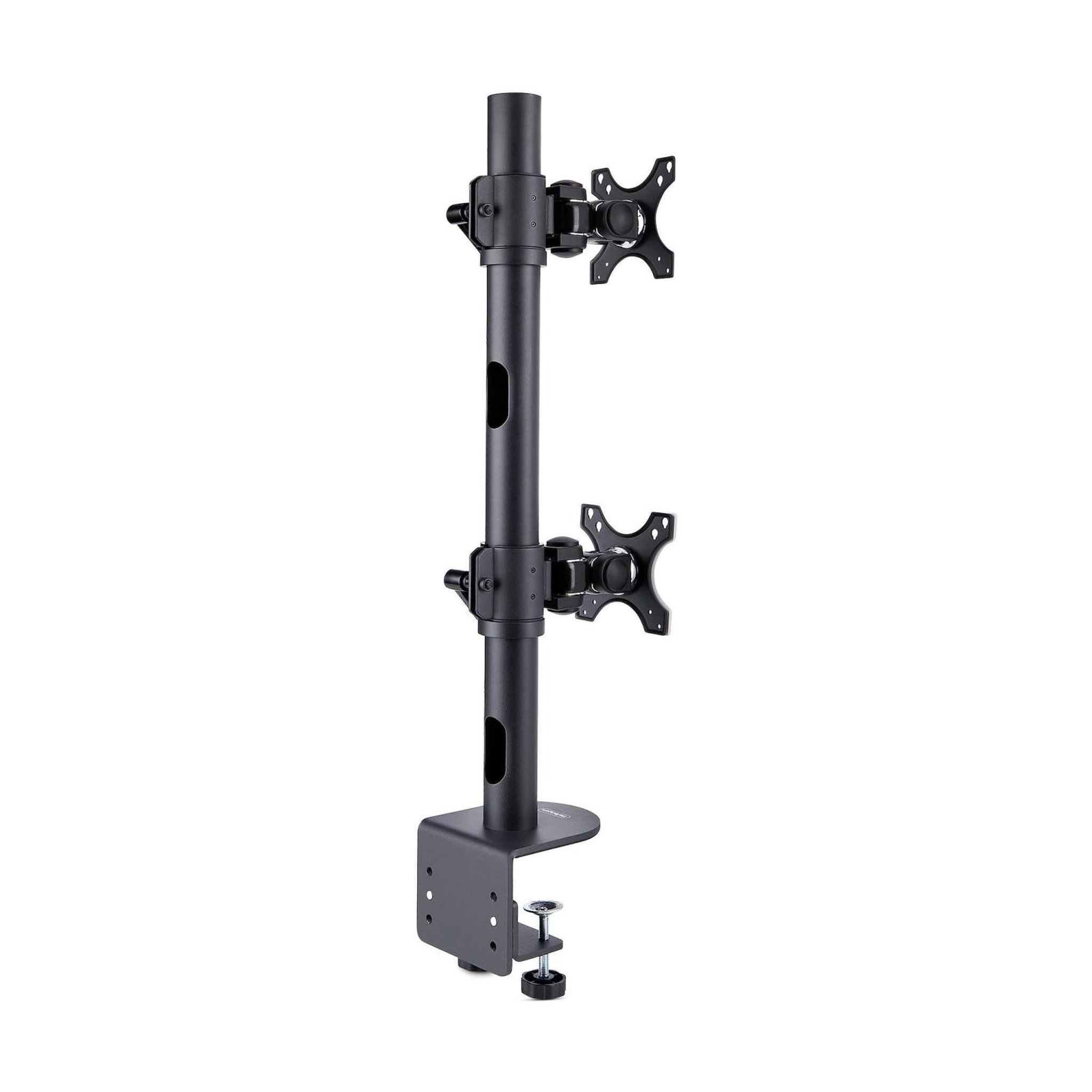 Voir la diapositive 3 : Startech Startech.com support de bureau pour 2 moniteurs empilés verticalement, double 49 , poids total 32kg, pince en c, support pour 2 écrans, système vesa à dégagement rapide, écran large 16:9/ultrawide 32:9, taa