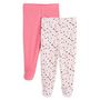 Voir la diapositive 1 : IN EXTENSO Lot de 2 pantalons de naissance à pieds bébé fille