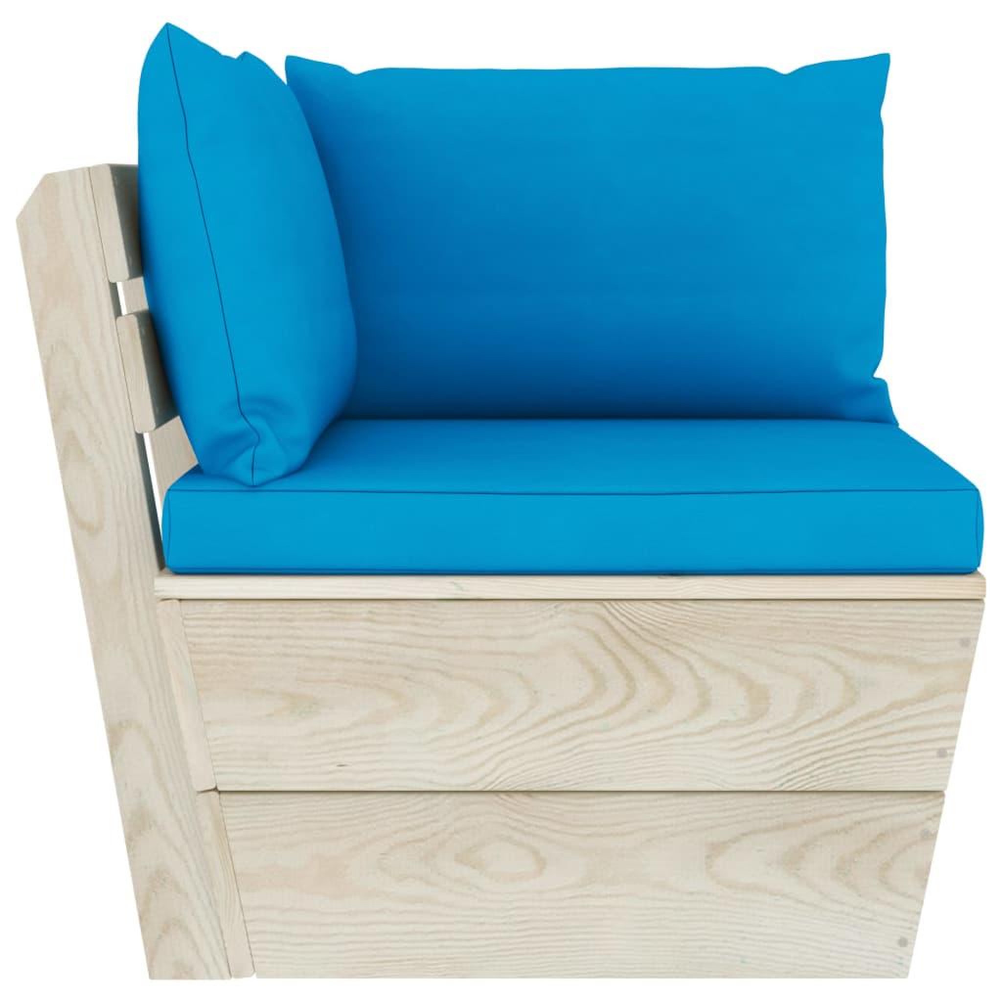 Voir la diapositive 5 : VIDAXL Salon de jardin palette 5 pcs avec coussins bois d'epicea