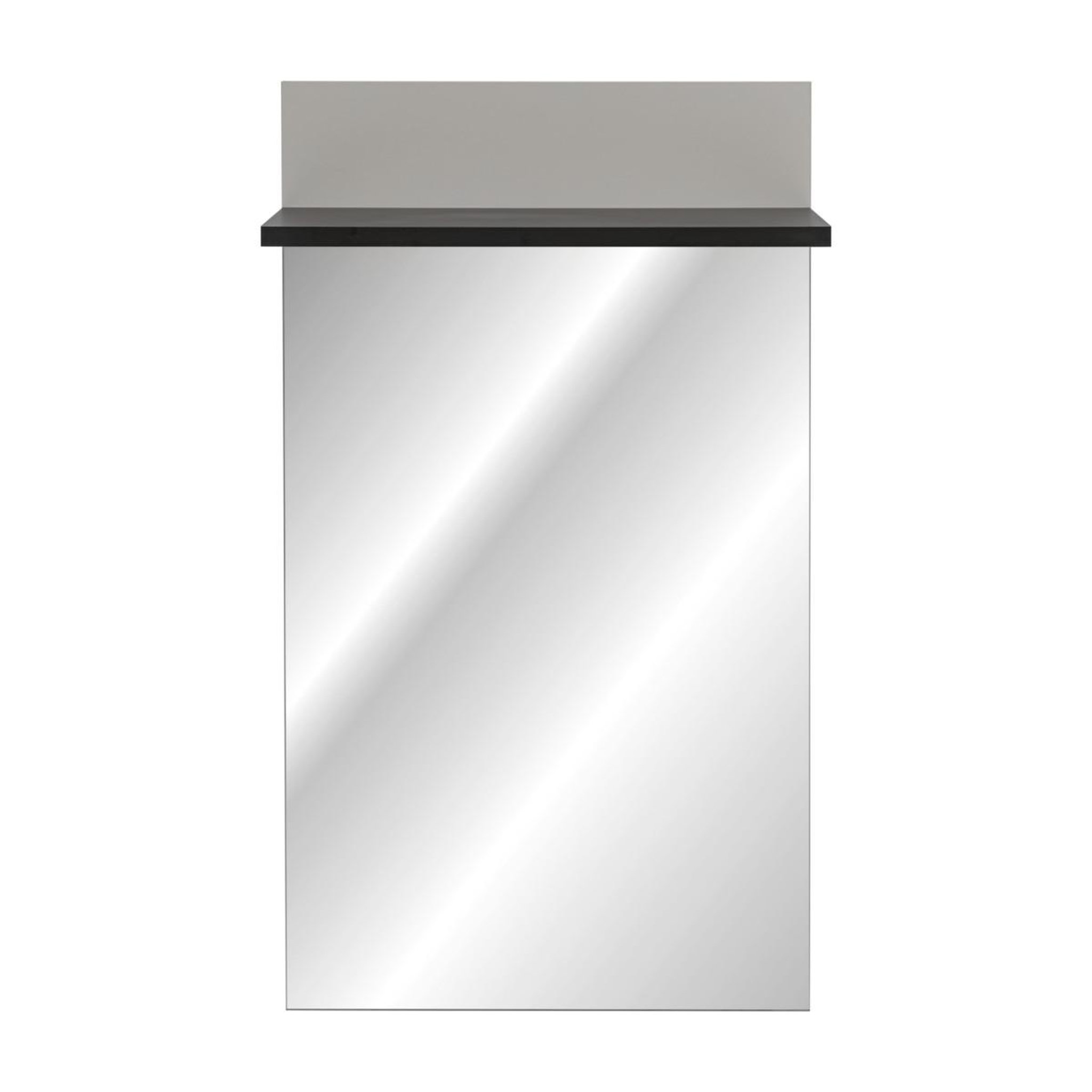 Voir la diapositive 2 : Paris Prix Miroir mural avec étagère  hugo  107cm gris & noir
