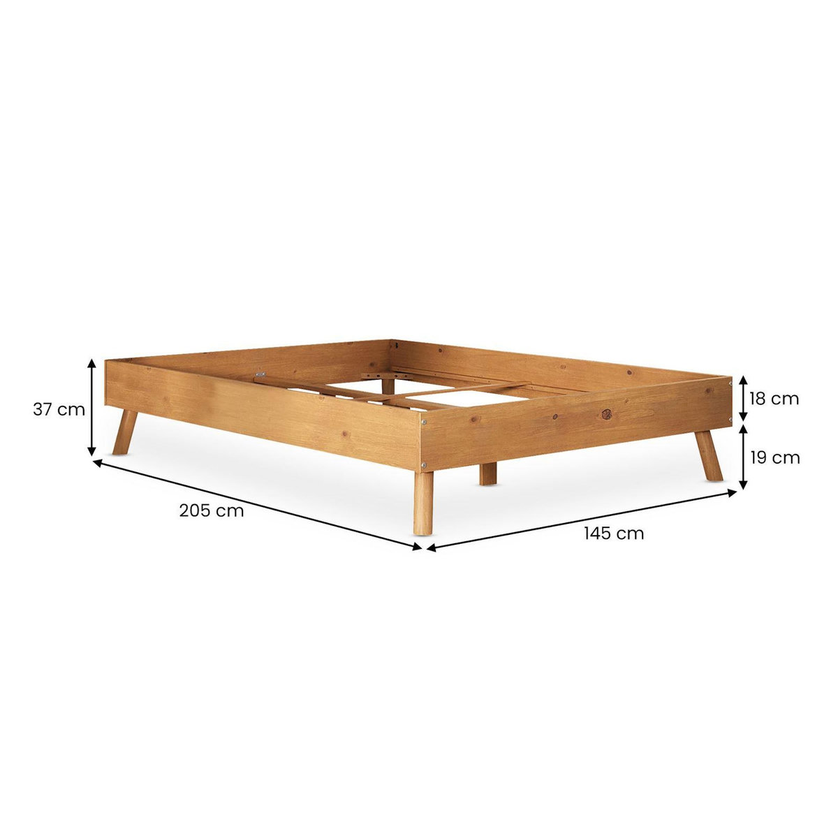 IDIMEX Lit futon KARRI 140 x 200 cm, en bois massif
