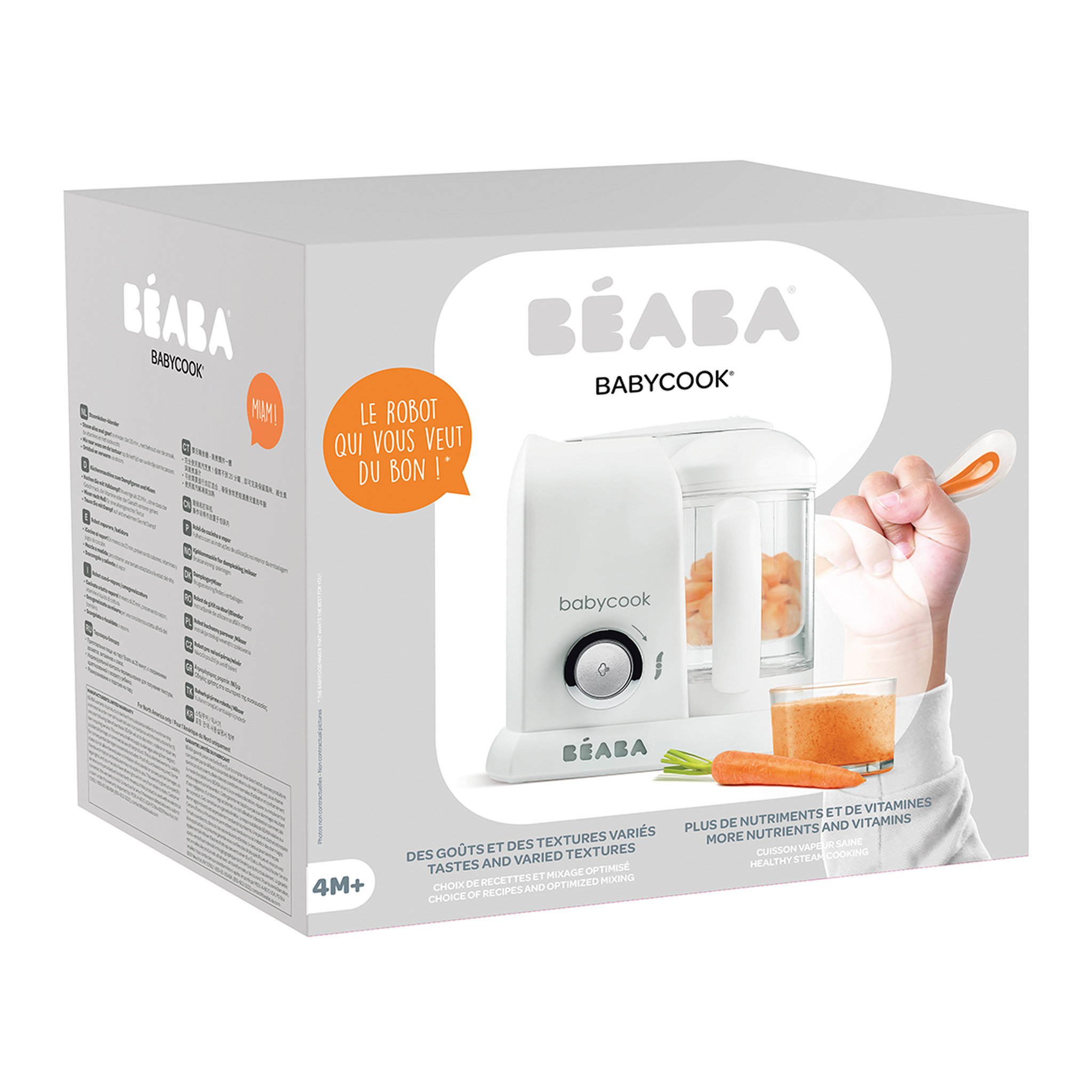 Voir la diapositive 3 : BEABA Cuiseur vapeur-mixeur pour bébé Babycook blanc/gris
