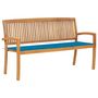 Voir la diapositive 1 : VIDAXL Banc de jardin empilable et coussin 159 cm Bois de teck massif