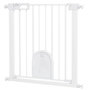 Voir la diapositive 5 : PAWHUT Barrière de sécurité chien L.75-82 x H.76 cm porte verrouillable fixation pression blanc