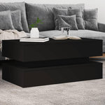 VIDAXL Table basse avec lumieres LED noir 90x50x40 cm