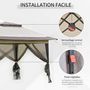 Voir la diapositive 5 : OUTSUNNY Tonnelle barnum de jardin pop-up pliant 3,64L x 3,64l x 2,94H m acier polyester moustiquaires + sac de transport à roulettes beige marron