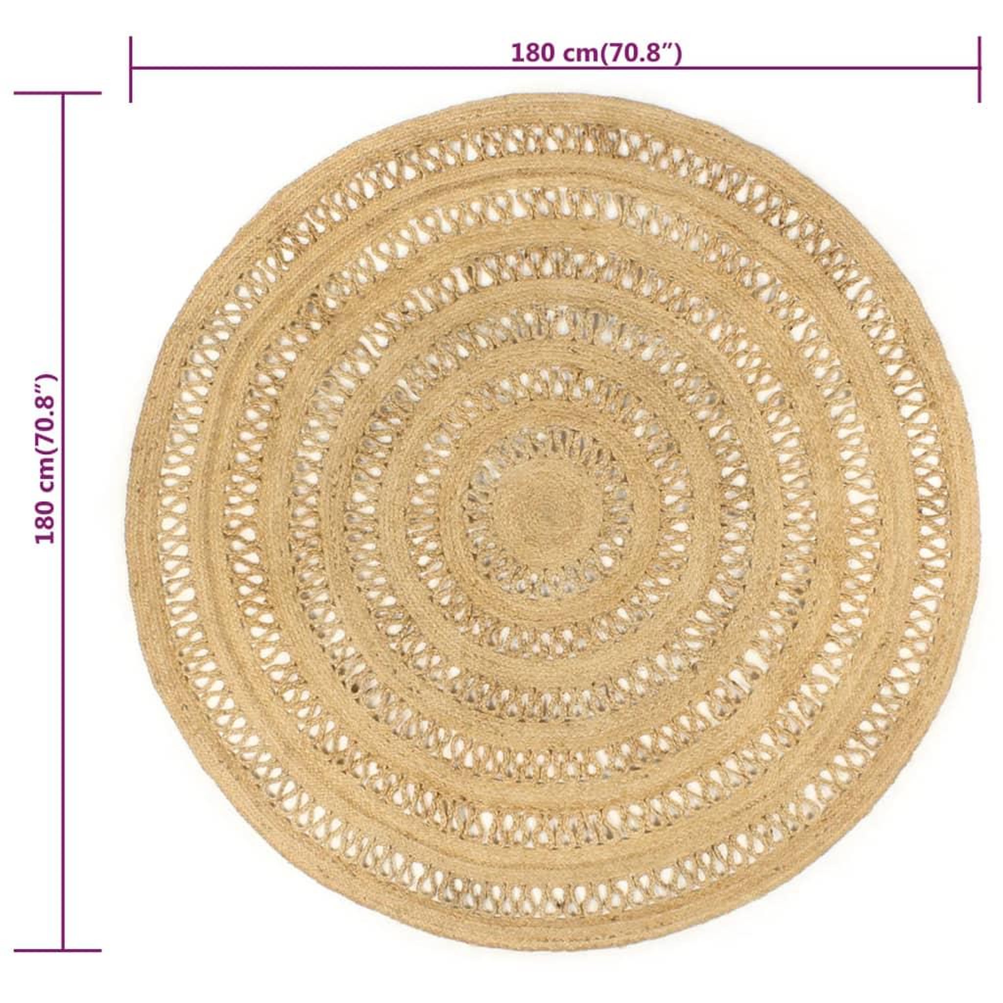 Voir la diapositive 6 : VIDAXL Tapis fait a la main Jute tressee 180 cm
