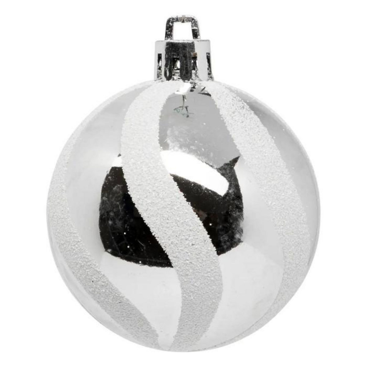 ATMOSPHERA Lot de 25 Boules de Noël  Maison des Couleurs  6cm Argent & Blanc
