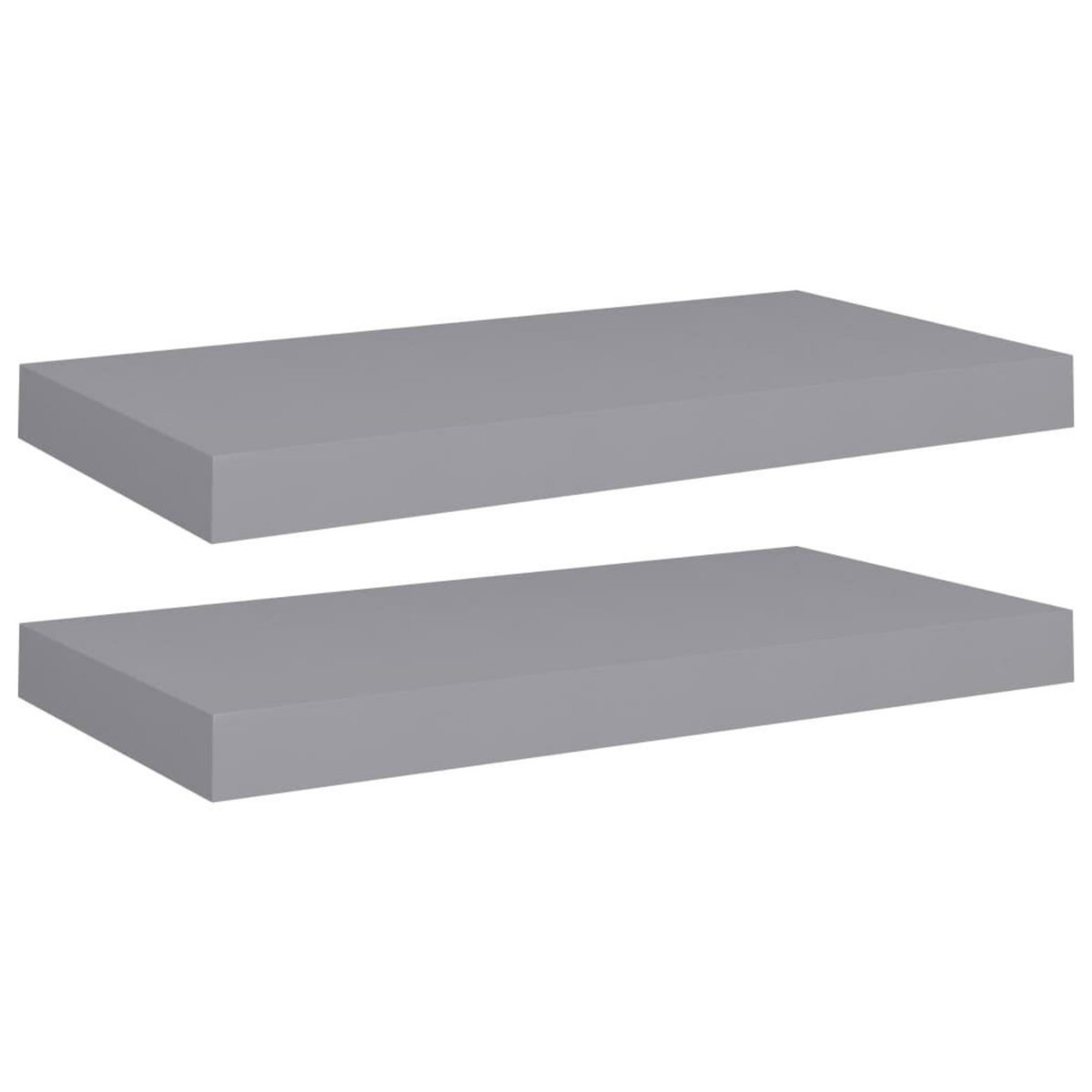 VIDAXL Etageres murales flottantes 2 pcs gris 50x23x3,8 cm MDF