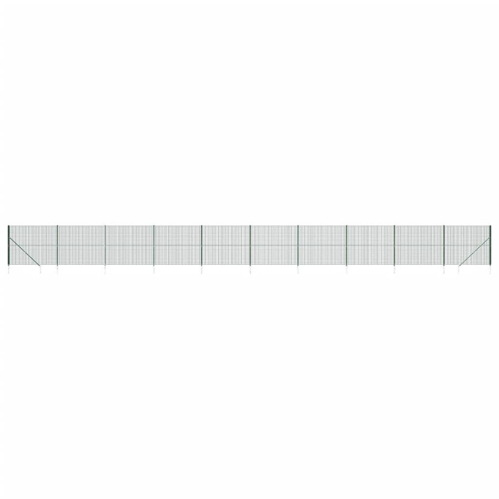 Voir la diapositive 2 : VIDAXL Cloture en treillis metallique et piquet d'ancrage vert 2,2x25m