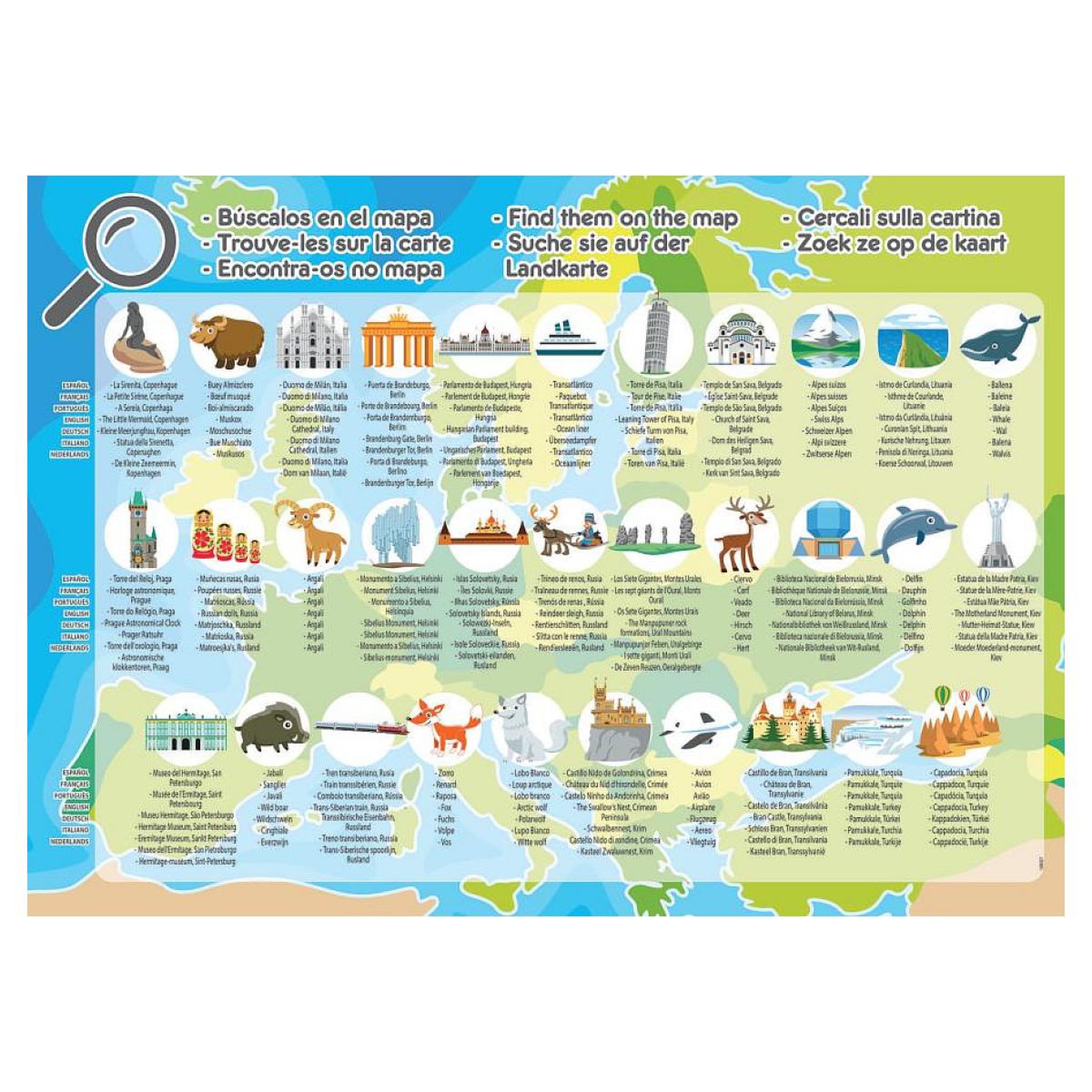 Voir la diapositive 3 : EDUCA Puzzle 150 pcs Carte d'Europe