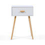 Voir la diapositive 6 : ID MARKET Lot de 2 tables de chevet EIYA scandinaves 1 tiroir bois blanc