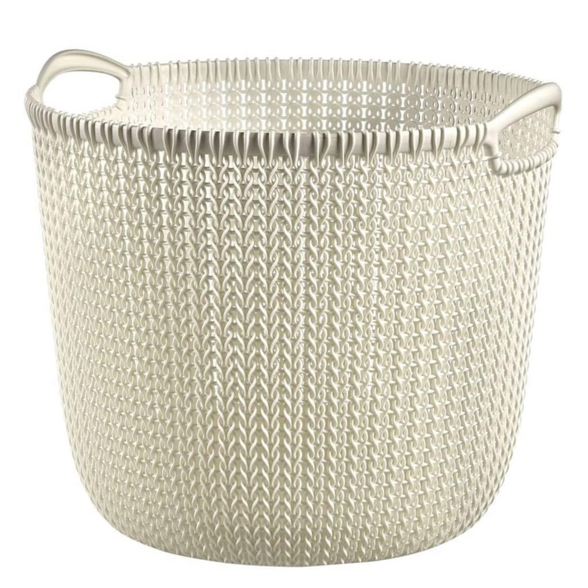 CURVER Curver Panier de rangement Knit Rond L 30 L Blanc creme