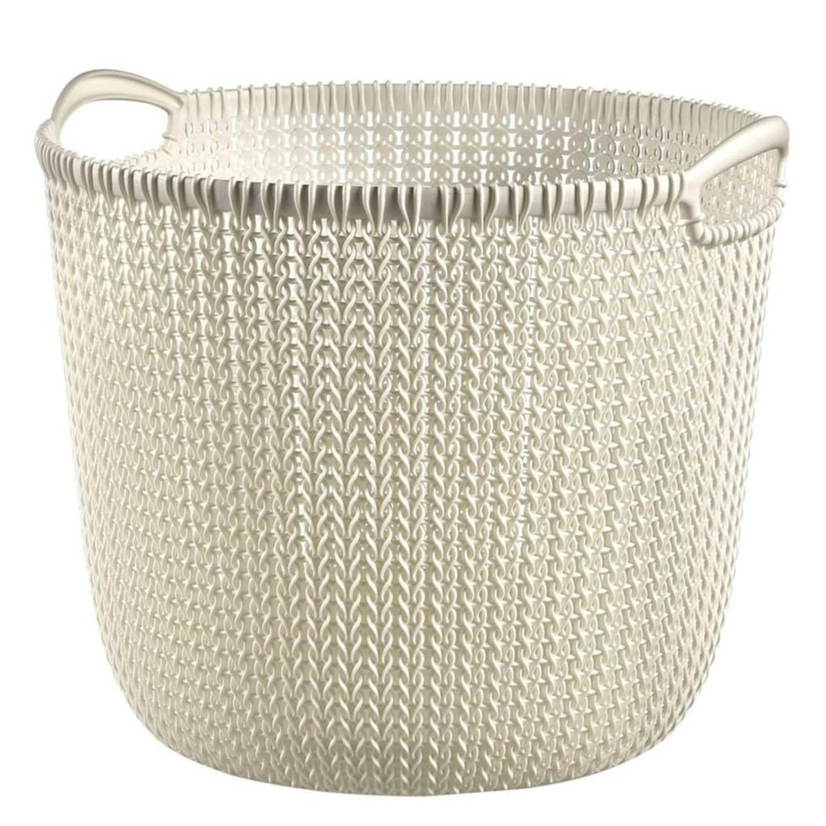 CURVER Curver Panier de rangement Knit Rond L 30 L Blanc creme