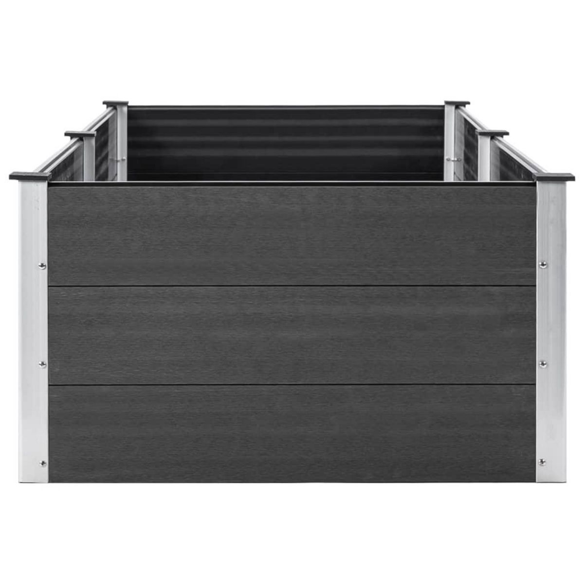 VIDAXL Lit sureleve de jardin 250x100x54 cm WPC Gris
