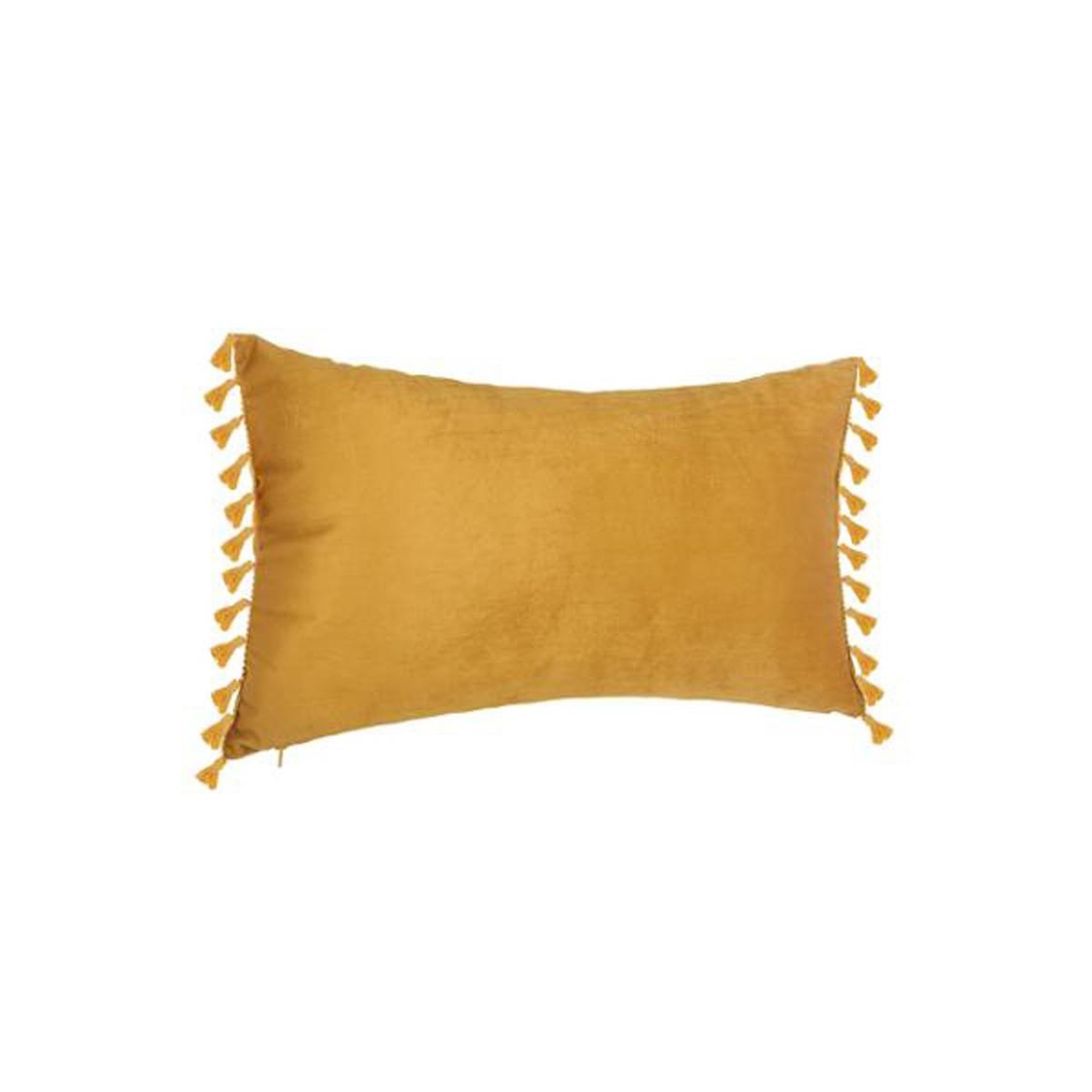 Voir la diapositive 1 : ATMOSPHERA Coussin déco à pompons  ocea  30x50cm ocre