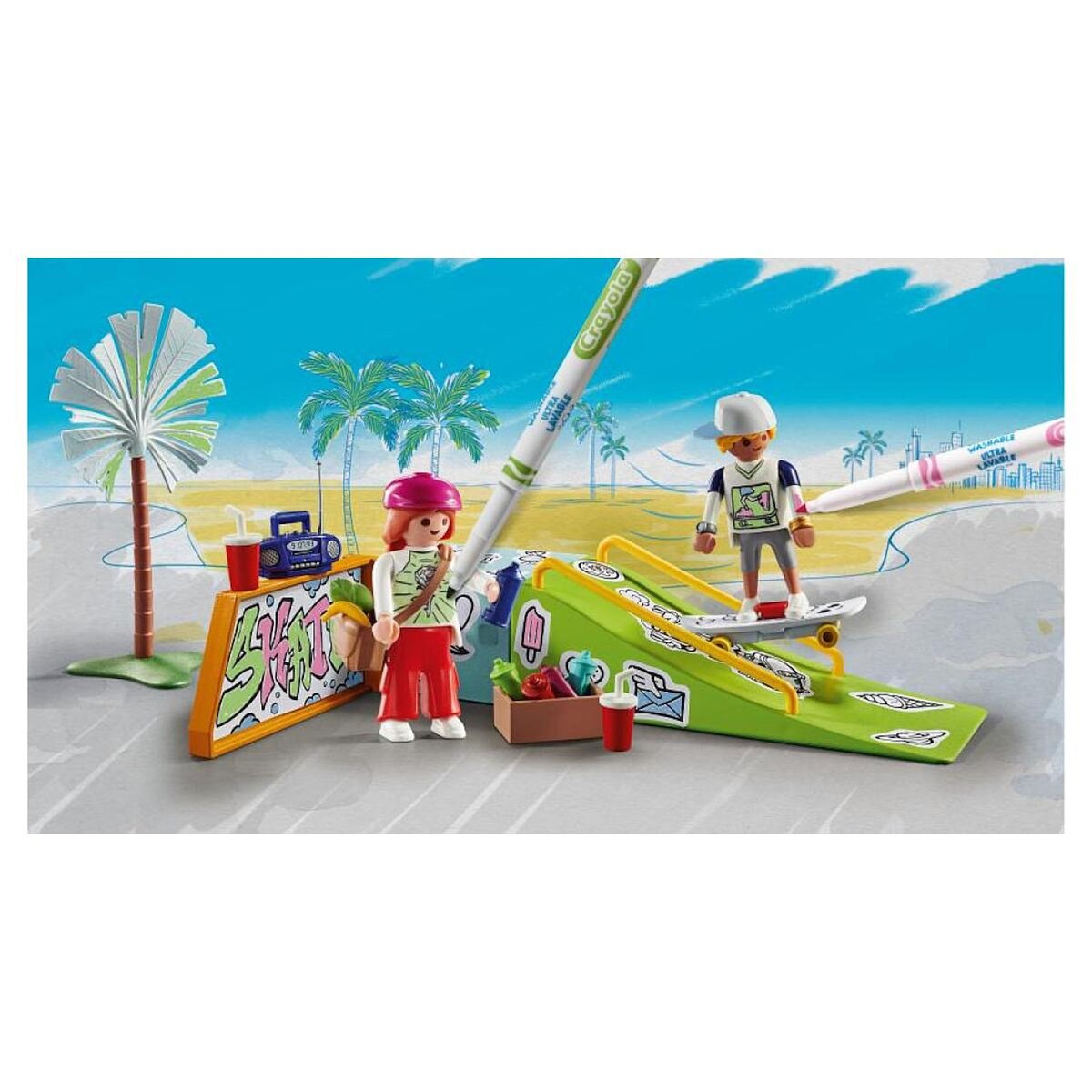 PLAYMOBIL 71515 Color - Skateurs avec rampe