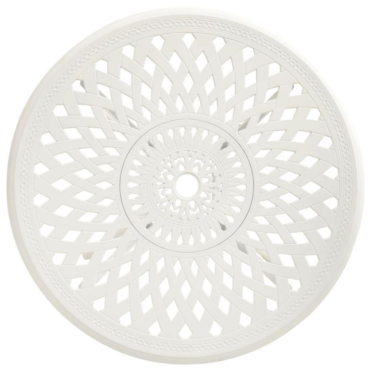 VIDAXL Table de jardin Blanc 78x78x72 cm Aluminium coule