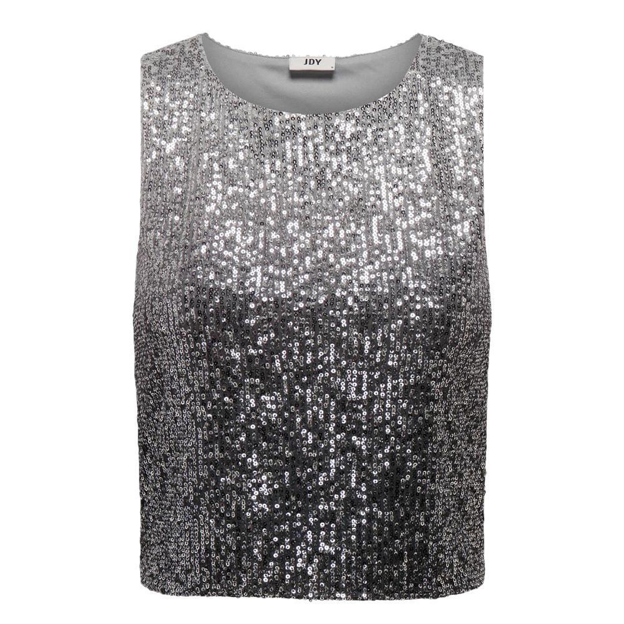 JACQUELINE DE YONG Top Sequins Gris Argent Femme JDY Milo. Coloris disponibles : Gris