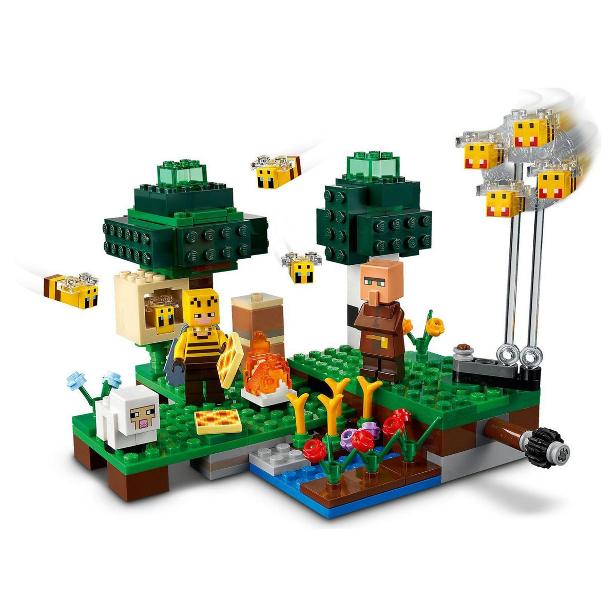 LEGO Minecraft 21165 La Ruche, Jouet avec Figurines de Mouton, d'Abeilles et Villageois