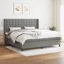 Voir la diapositive 1 : VIDAXL Sommier a lattes de lit avec matelas Gris fonce 200x200cm Tissu