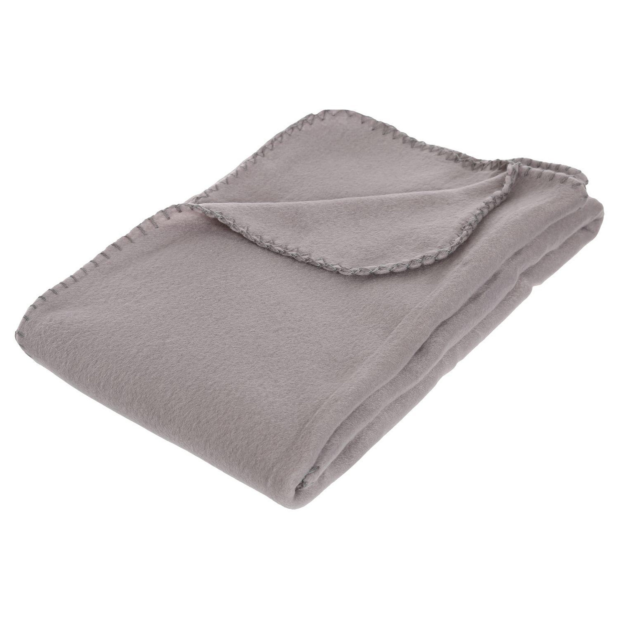 ATMOSPHERA Lot 2x Plaid polaire - 125 x 150 cm - Gris