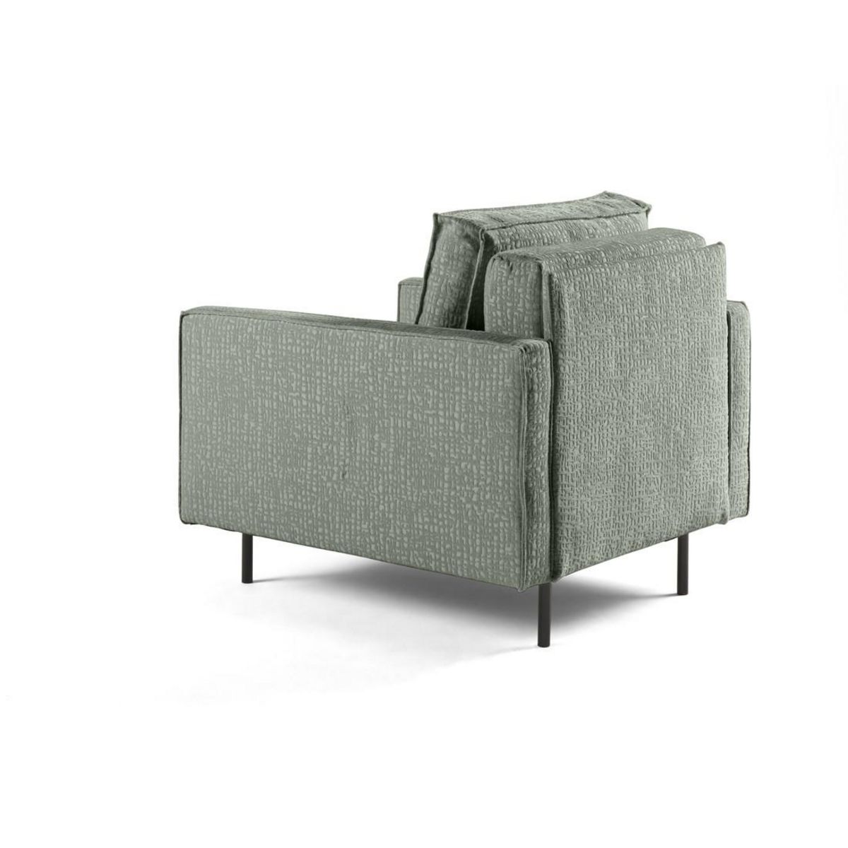 LISA DESIGN Charlie - fauteuil - pieds hauts - en tissu velours relief