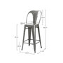 Voir la diapositive 4 : Rendez vous déco Lot de 2 chaises pour îlot central 67 cm en métal chrome-Indus