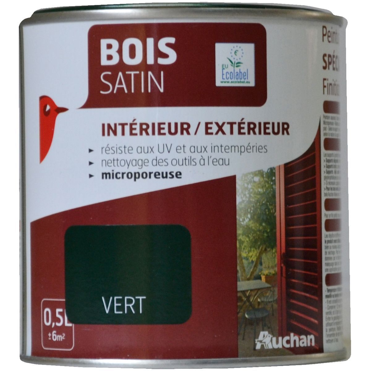 AUCHAN Peinture bois satin Vert