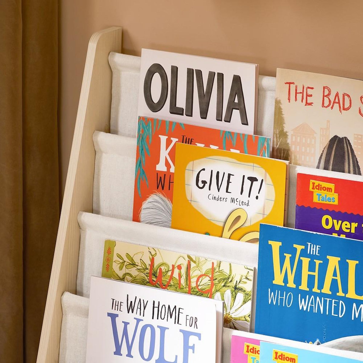 SOBUY SoBuy - Bibliothèque Enfant à 4 compartiments et 3 poches - Moderne - KMB50