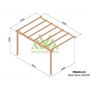 Voir la diapositive 2 : JARDIDECO Pergola adossée en bois massif Saint-Denis 420 x 300 cm  - Maderland