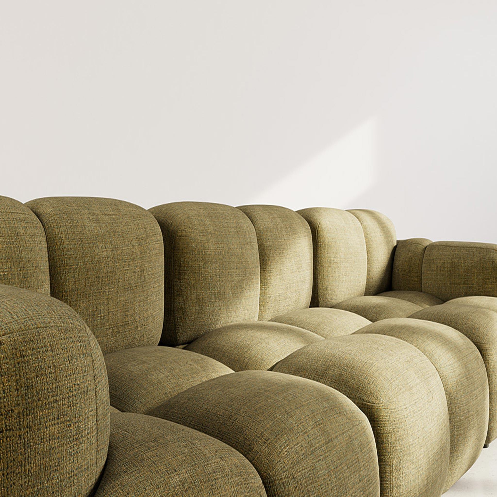 Voir la diapositive 4 : BEST MOBILIER Grace - canapé modulable 3 places en velours texturé