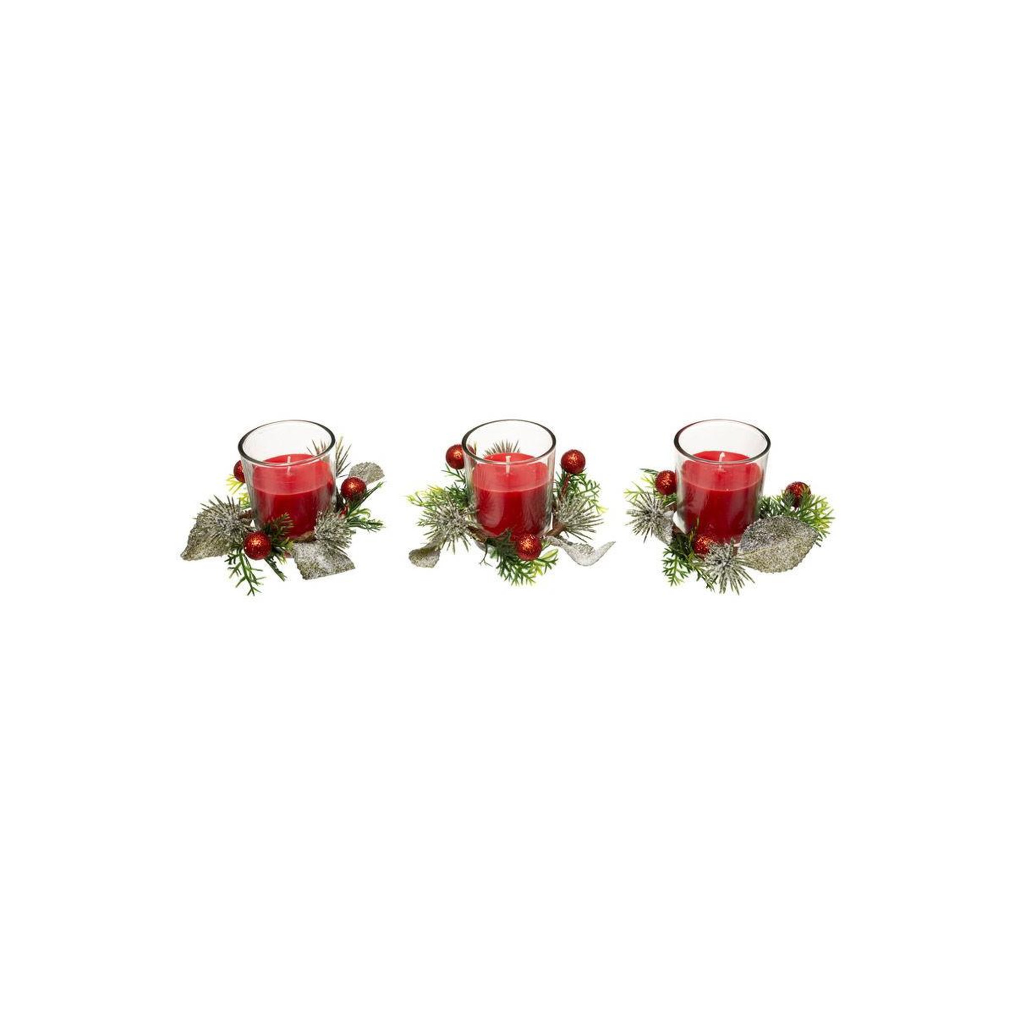 Voir la diapositive 1 : FEERIC LIGHT & CHRISTMAS Lot de 3 bougies parfumées  feuilles  180g la fête des délices