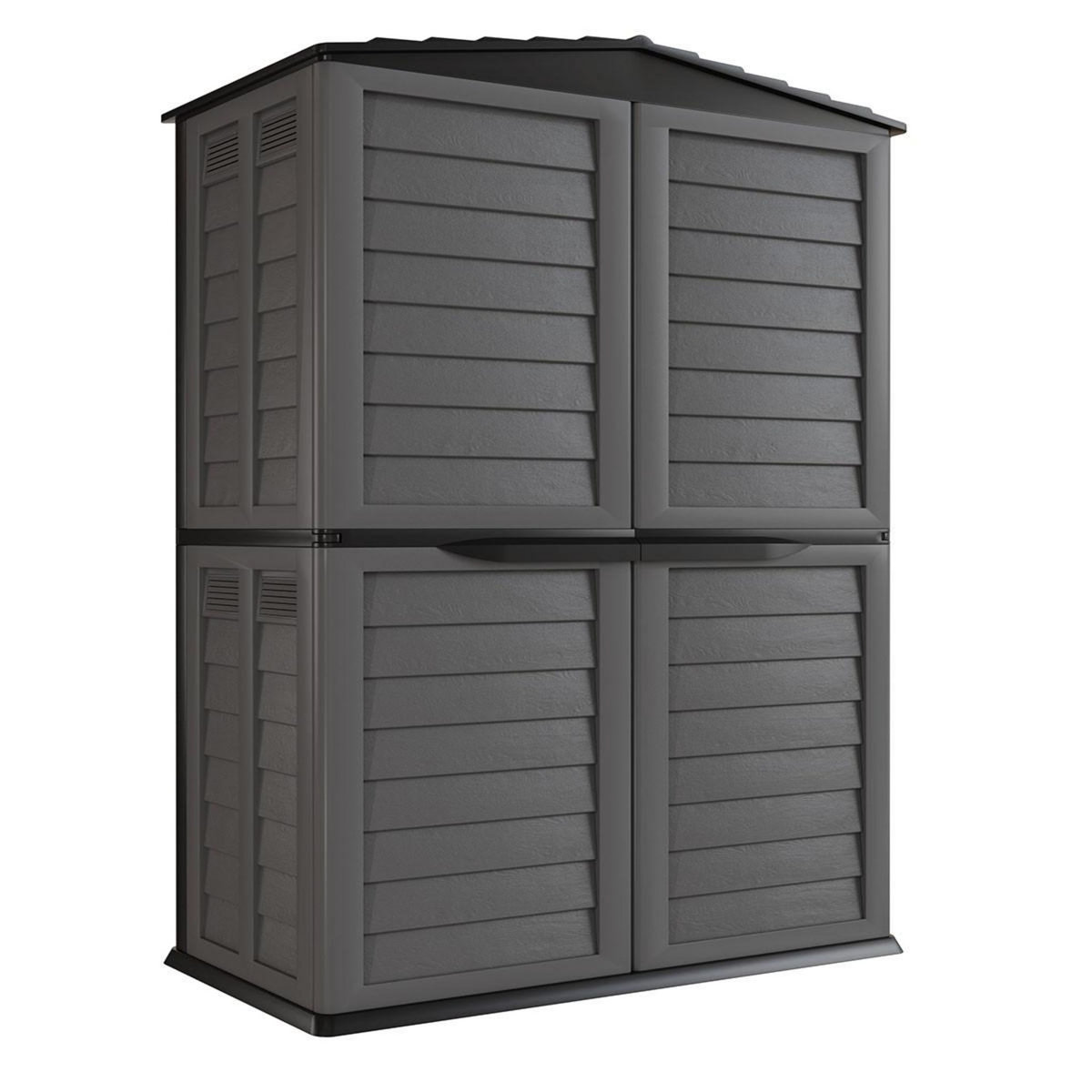 INTEC Abri de jardin 4 portes 151 x 83 x H200 cm Coffre de rangement Armoire d'extérieur INTEC