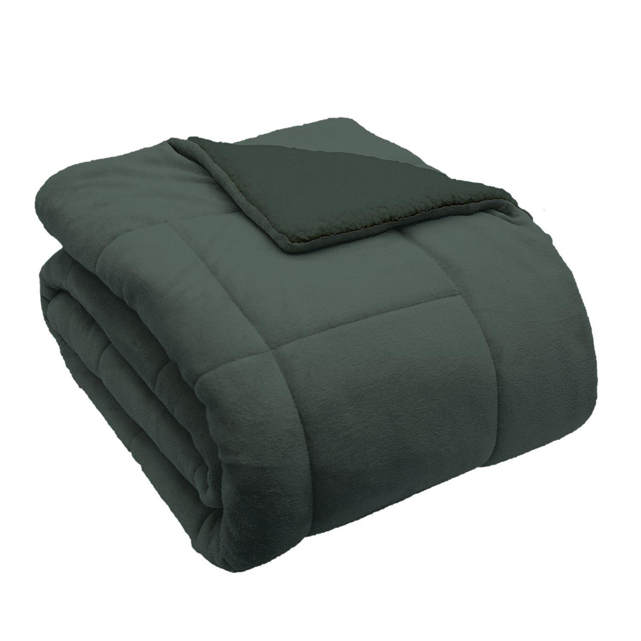 Voir la diapositive 1 : ACTUEL Couverture unie double face velours/sherpa