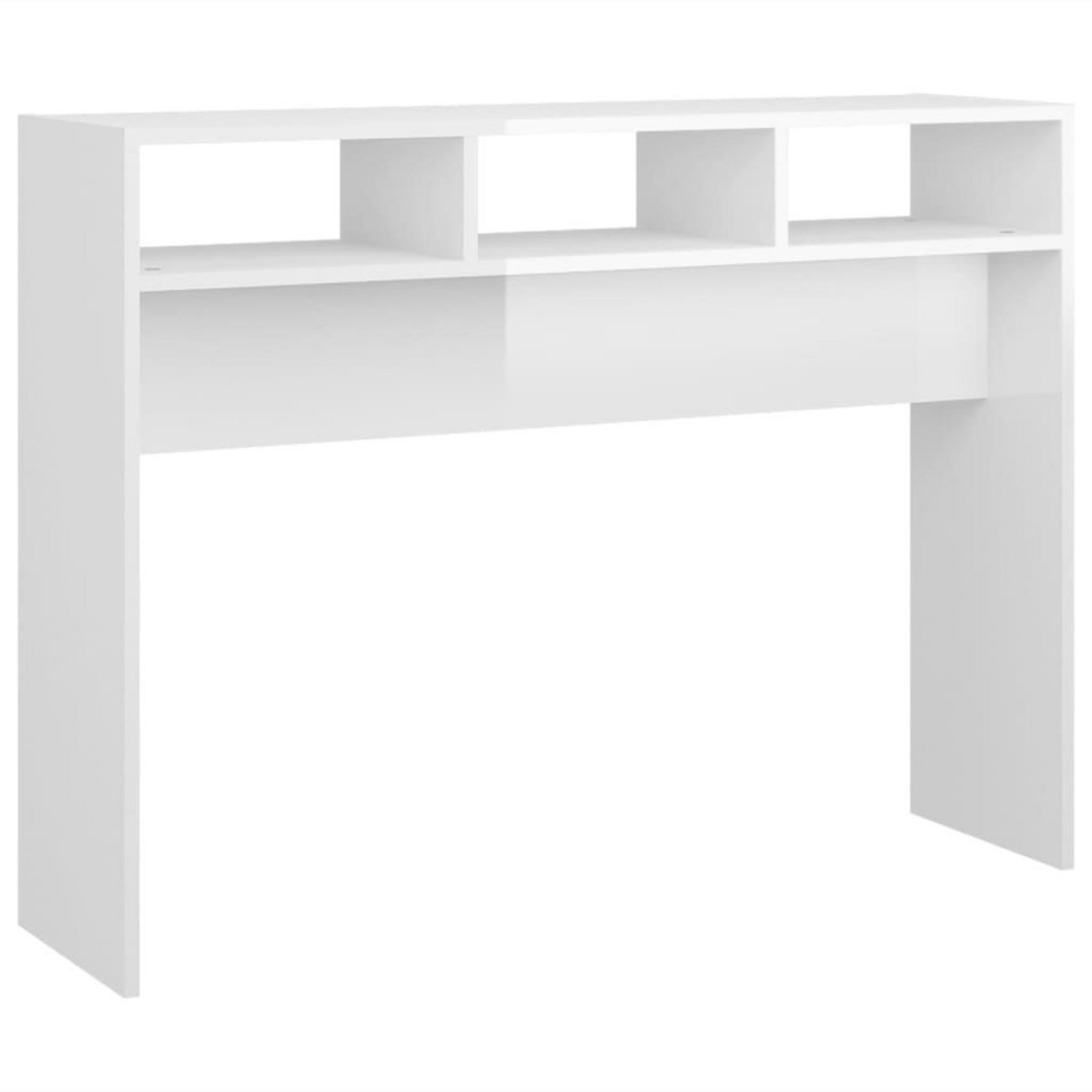 VIDAXL Table console blanc brillant 105x30x80 cm bois d'ingenierie