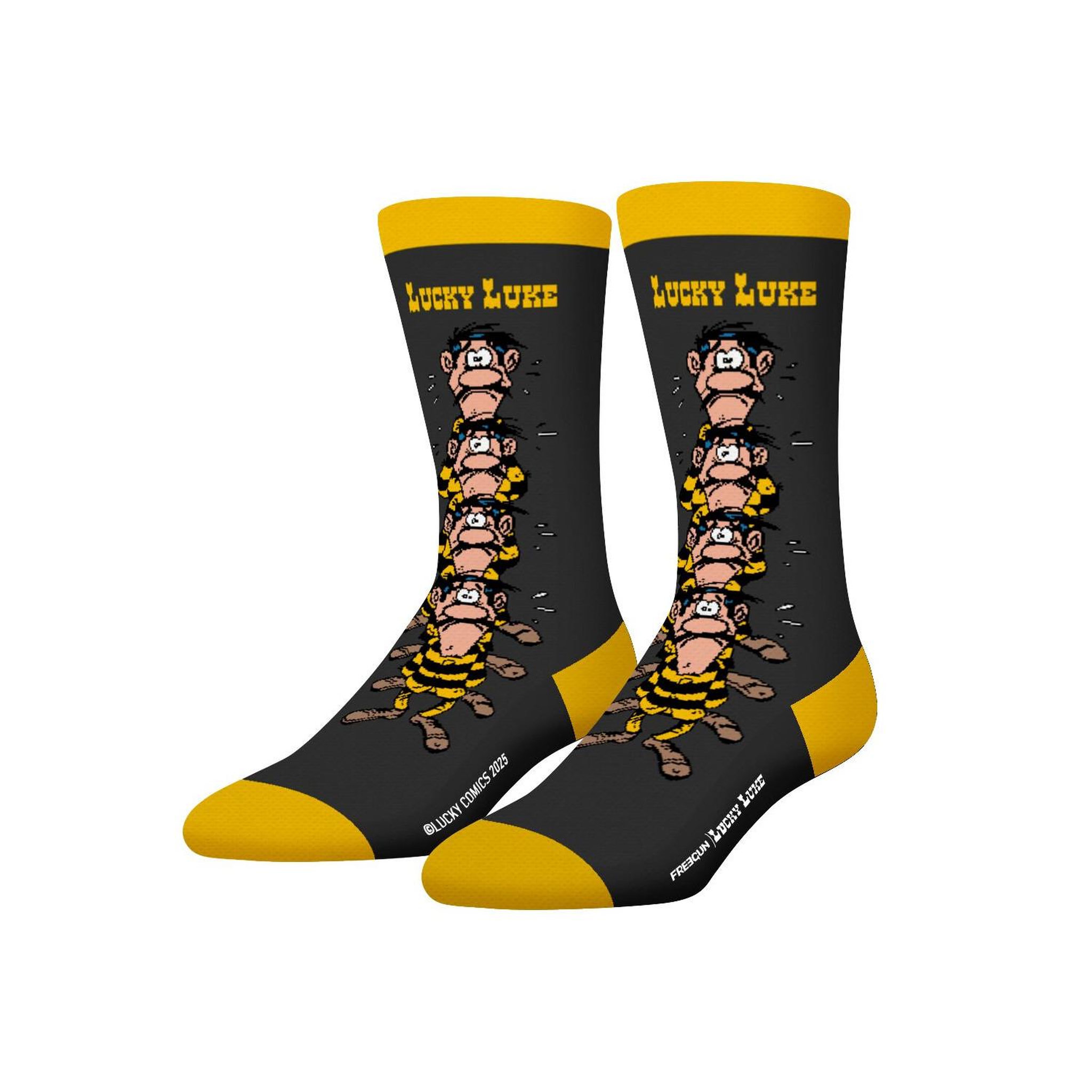 Voir la diapositive 2 : FREEGUN Lot de 4 paires de chaussettes Lucky Luke