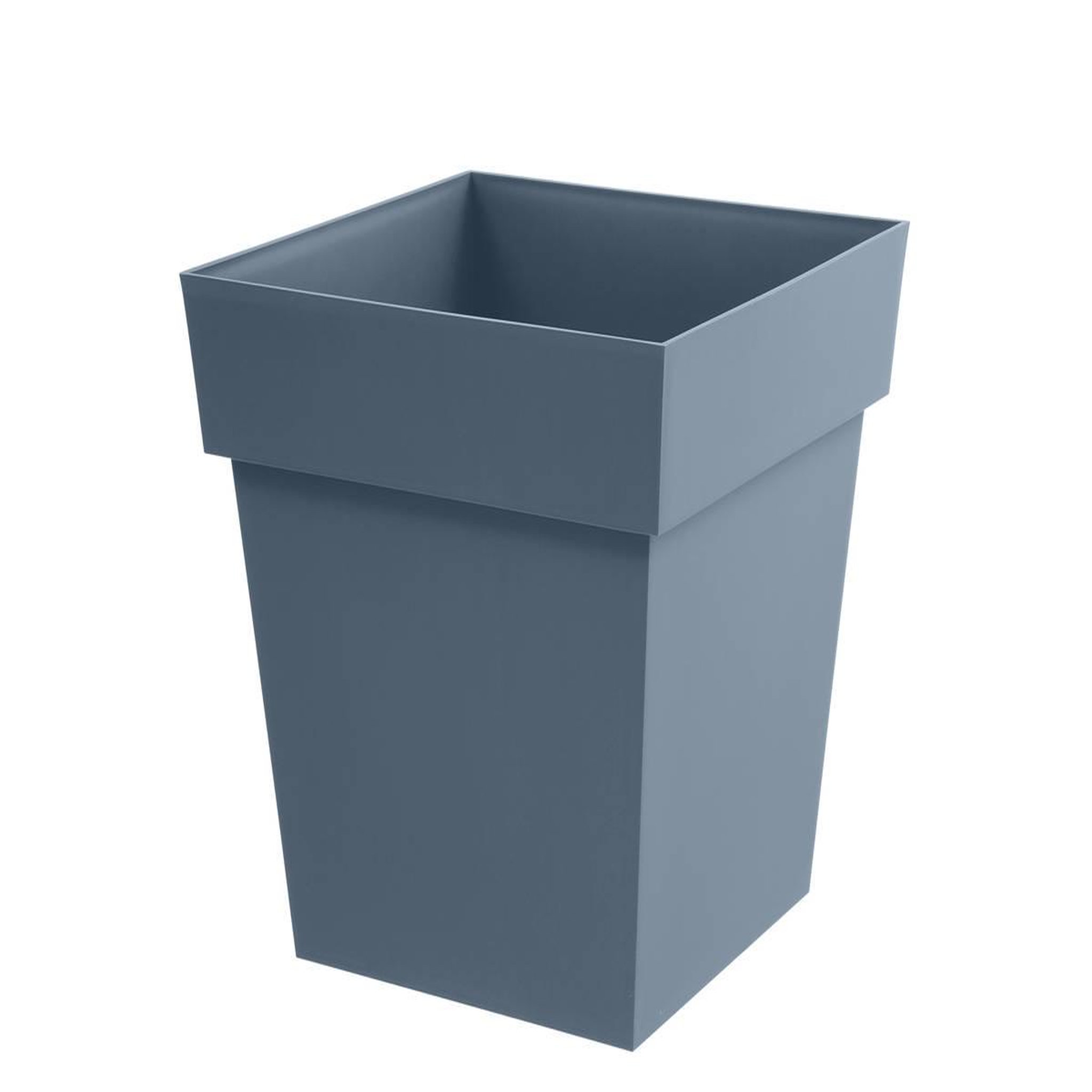 Eda Pot de fleur carré Toscane 49,5 x H.52,5 cm - Bleu jean- Eda