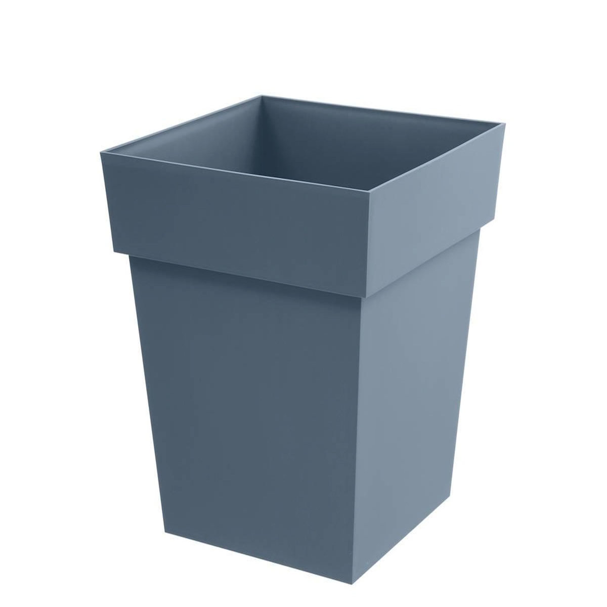 Eda Pot de fleur carré Toscane 49,5 x H.52,5 cm - Bleu jean- Eda