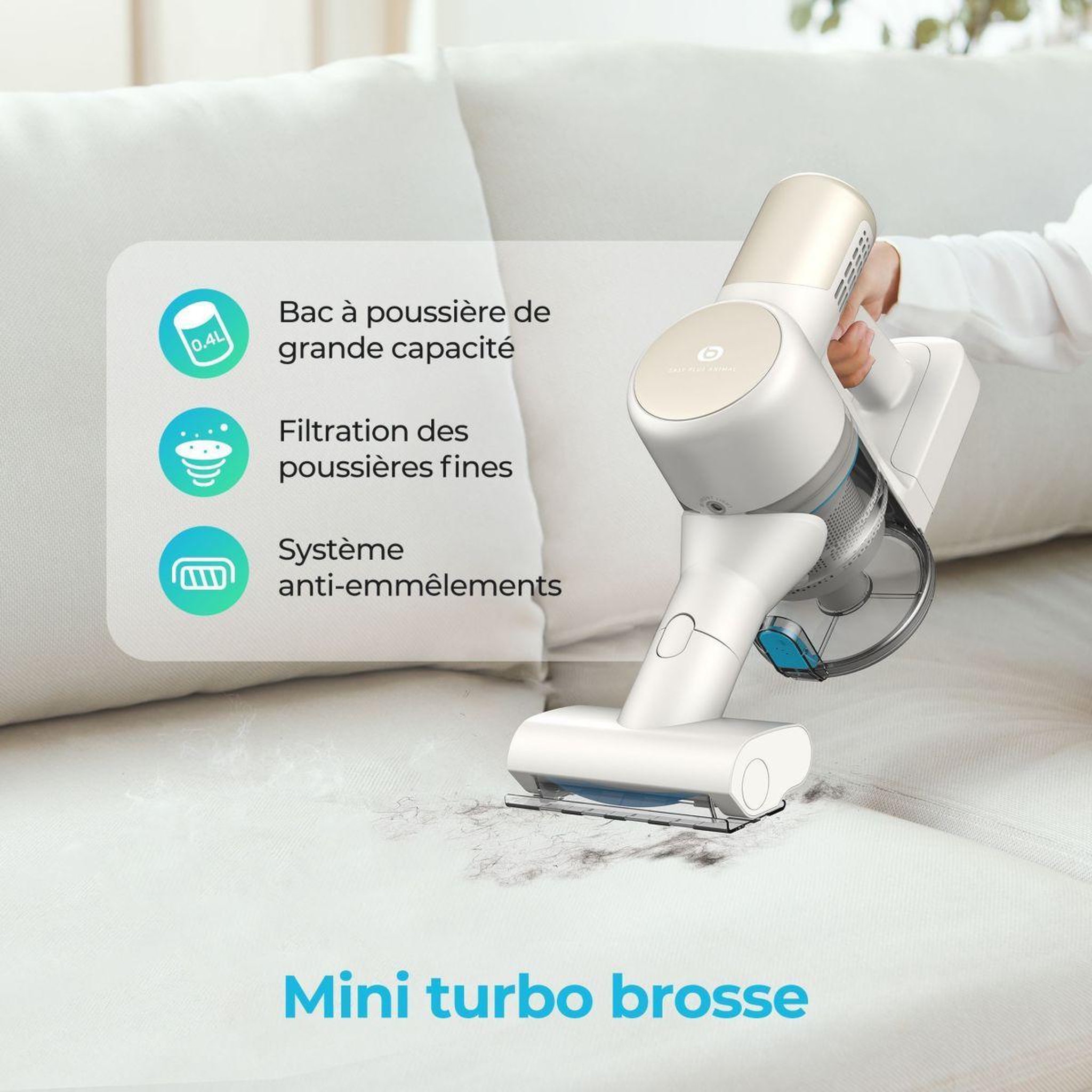 Voir la diapositive 2 : ESSENTIEL B Aspirateur balai evcsk200 easy plus animal