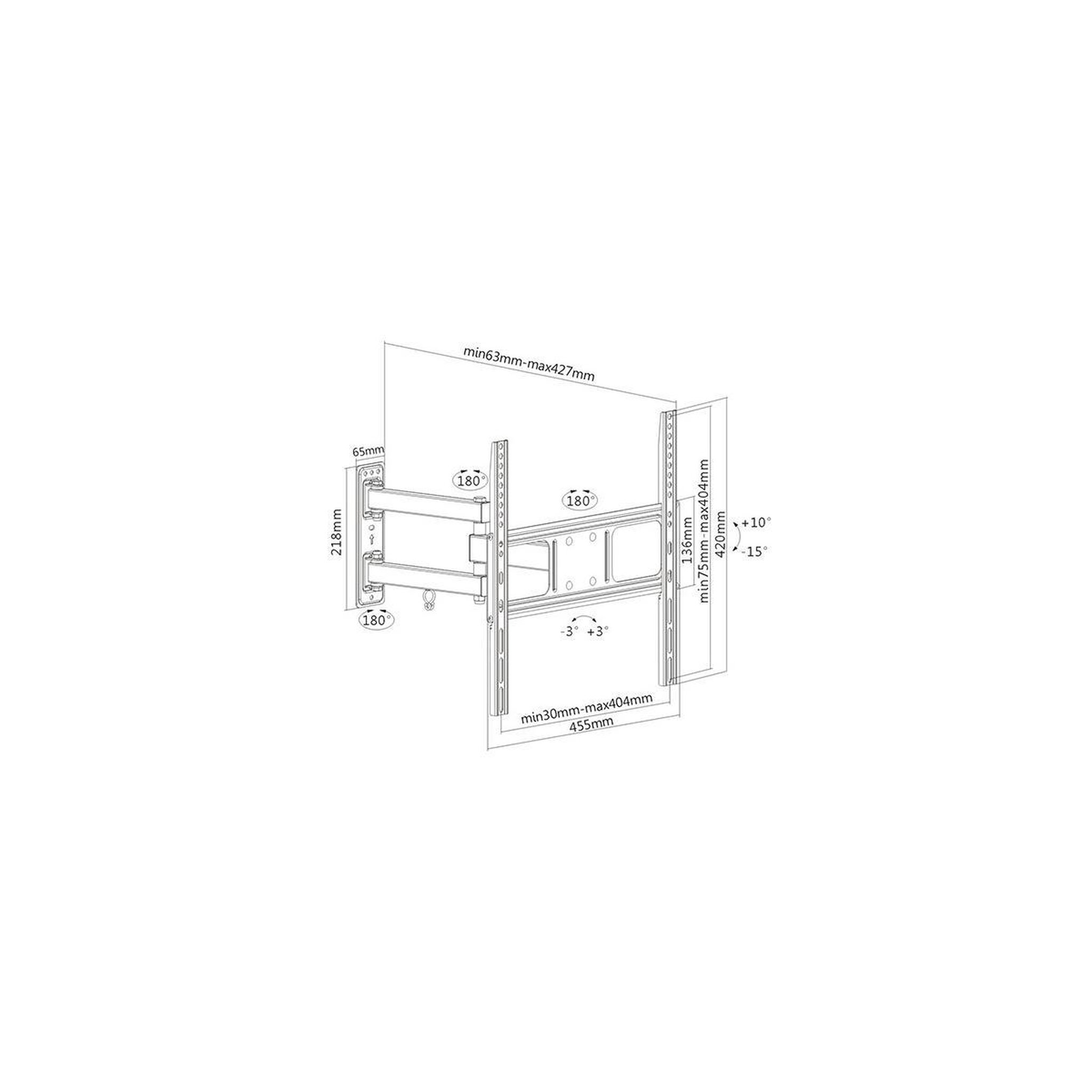 Voir la diapositive 3 : LINK Link accessori lkbr01 support pour téléviseur 139,7 cm (55 ) noir